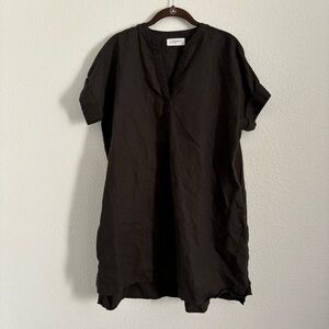 Carly Jean Los Angeles Women's Size Small/Medium Black Linen Tunic Dress